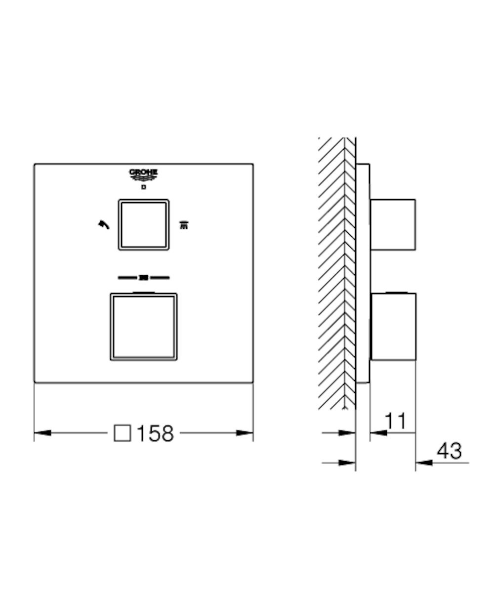 Grohe Grohtherm Cube Termostatická batéria pre skrytú inštaláciu 24154000 - galéria #1