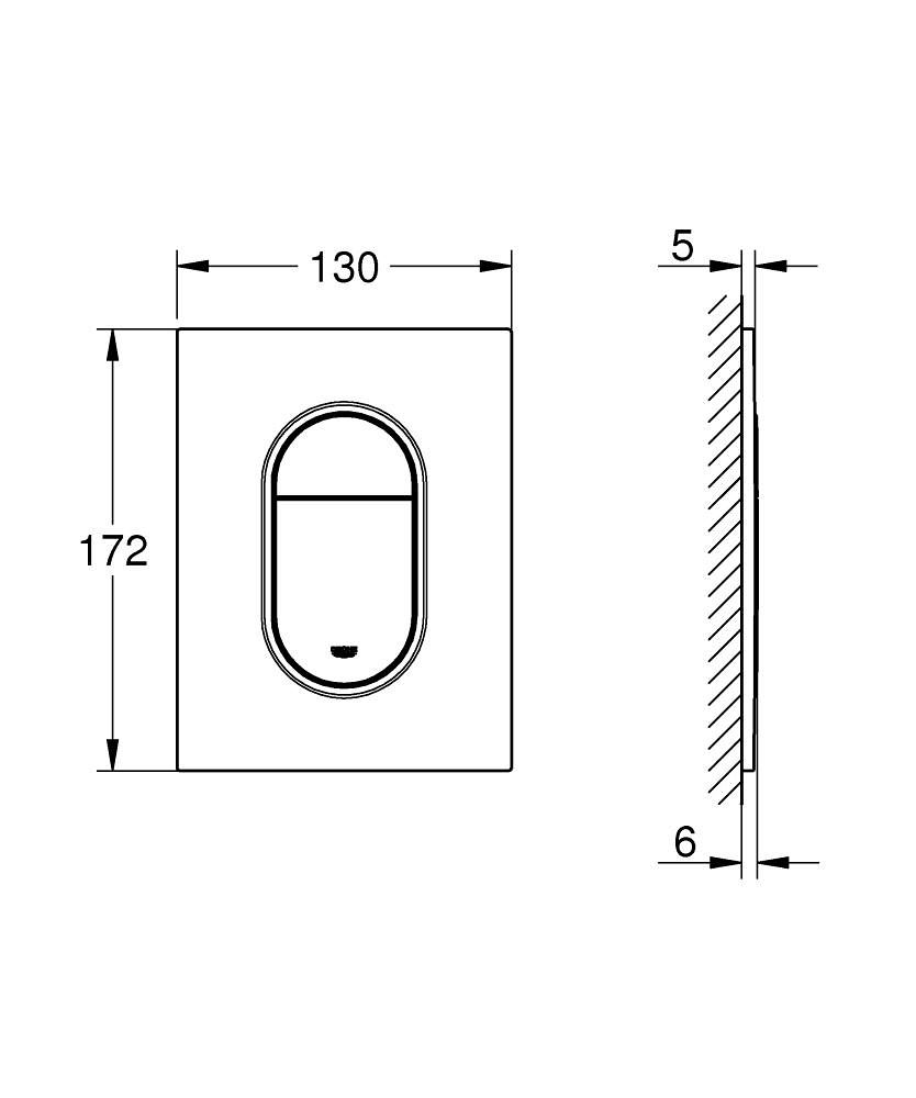 Grohe Arena Cosmopolitan S Splachovacie tlačidlo, Hard Graphite 37624A00 - galéria #2