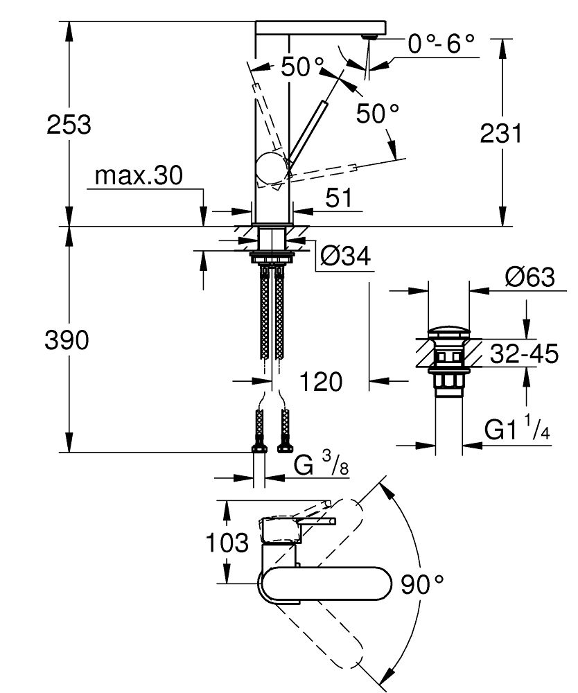 Umývadlová batéria Grohe Plus, veľkosť L 23873003 - galéria #1