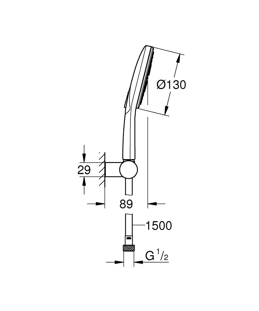 Grohe Rainshower SmartActive 130 Nástenná montážna súprava biela/chróm 26580LS0 - galéria #1