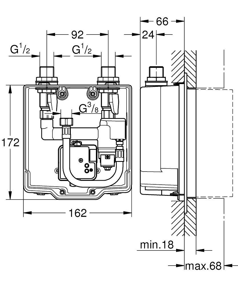 Grohe Eurosmart Cosmopolitan E Podomietkové teleso pre elektronickú batériu, 36336001 - galéria #4
