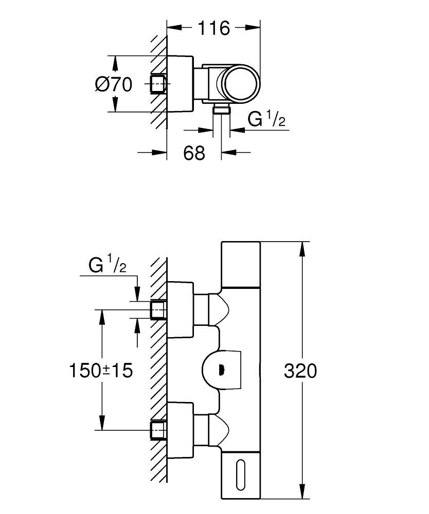 Grohe Eurosmart Cosmopolitan E Special Elektronická sprchová batéria , chróm 36457000 - galéria #3