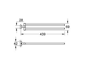 Držiak na uteráky Grohe Essentials Cube 43,9 cm, kartáčovaný tvrdý grafit 40624AL1 - galéria #2