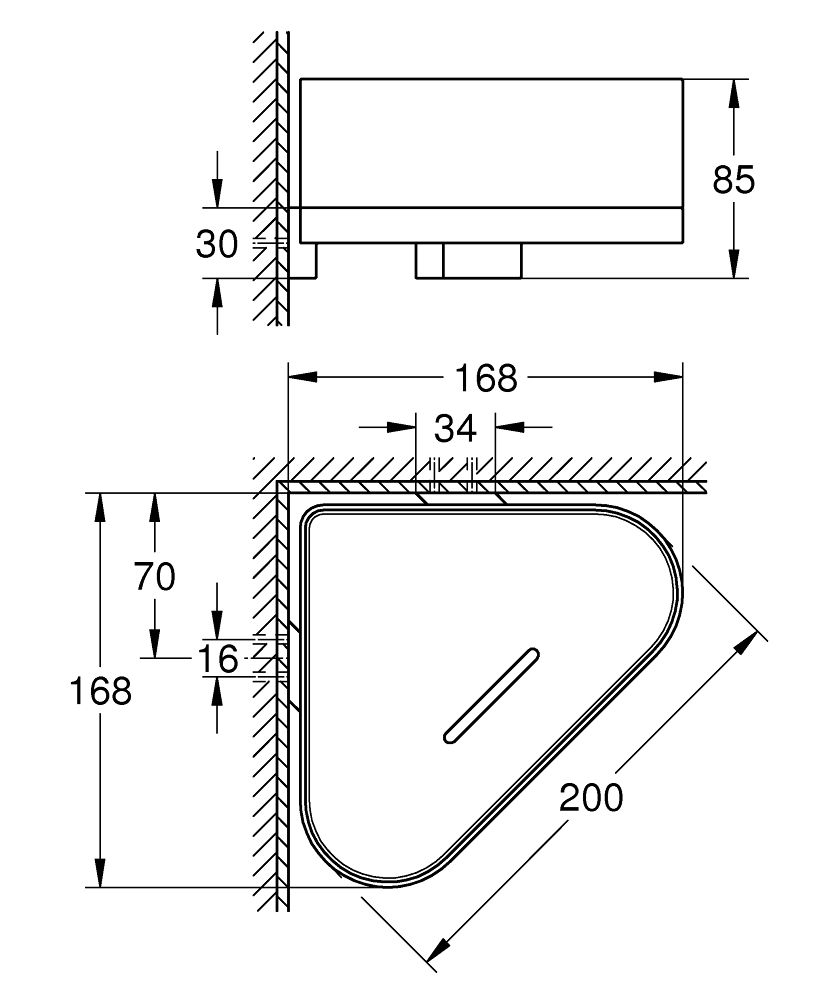 Grohe Selection Rohový sprchový box 20 cm, kartáčovaný Teplý západ slnka 41038DL0 - galéria #2