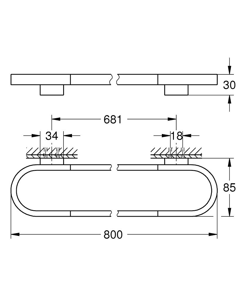 Držiak na uteráky Grohe Selection 80 cm, chróm 41058000 - galéria #2