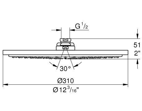 Grohe Rainshower Cosmopolitan 310 Hlavová sprcha 31 cm s 1 prúdom, chróm 26472000 - galéria #1