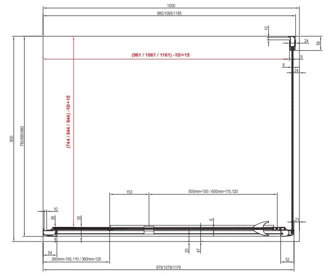 Ravak Otočné sprchové dvere 100 cm transp.sat. 03GA0U00Z1 PDOP2-100 - galéria #6