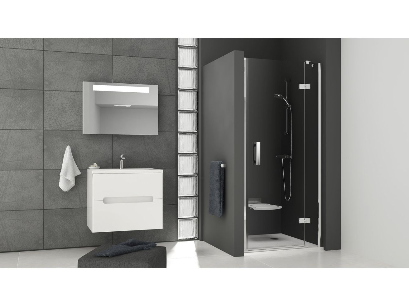 Ravak SmartLine Sprchové dvere 100 cm pre výklenok, pravé, transparentné/chróm 0SPAAA00Z1 SMSD2-100A-R - galéria #1