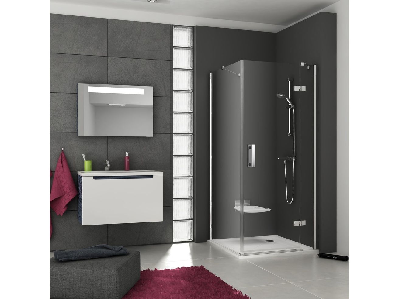 Ravak SmartLine Sprchové dvere 120 cm pravé, transp./chróm 0SPGBA00Z1 SMSD2-120B-R - galéria #1