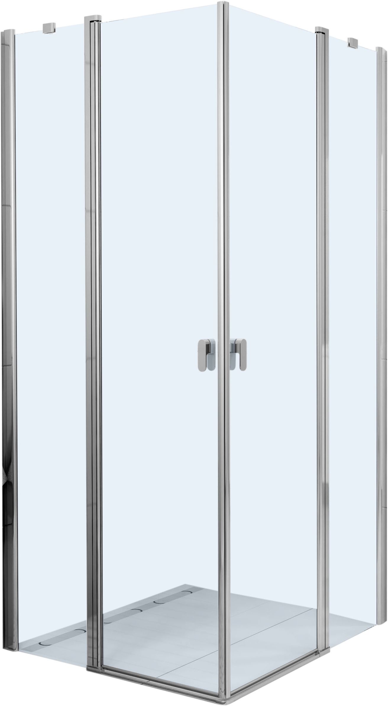 Ravak Chróm Sprchový kút 1/2 štvorec/obdĺžnik 100 cm Alu/Transparent 1QVA0C00Z1 CRV2-100 - galéria #1