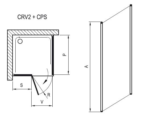 Ravak Chróm Pevná bočná stena 90 cm, ALU lesk/transparent 9QV70C00Z1 CPS-90 - galéria #1