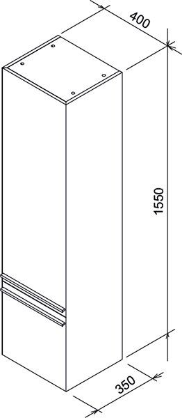 Ravak CLEAR SB 400 Skříňka závěsná pravá 40x35 bílá/bílá - galéria #1
