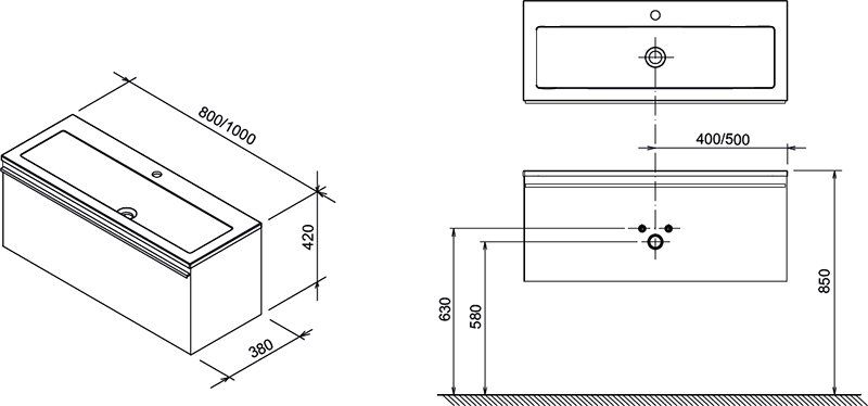 Ravak CLEAR SD 1000 Skříňka pod umyvadlo 100x38 bílá/bílá X000000759 - galéria #1