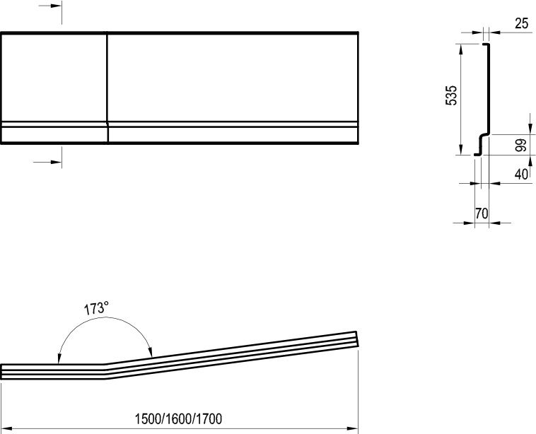 Ravak Panel BeHappy 2 150 cm, čelný, ľavý variant, CZ98100A00 - galéria #1