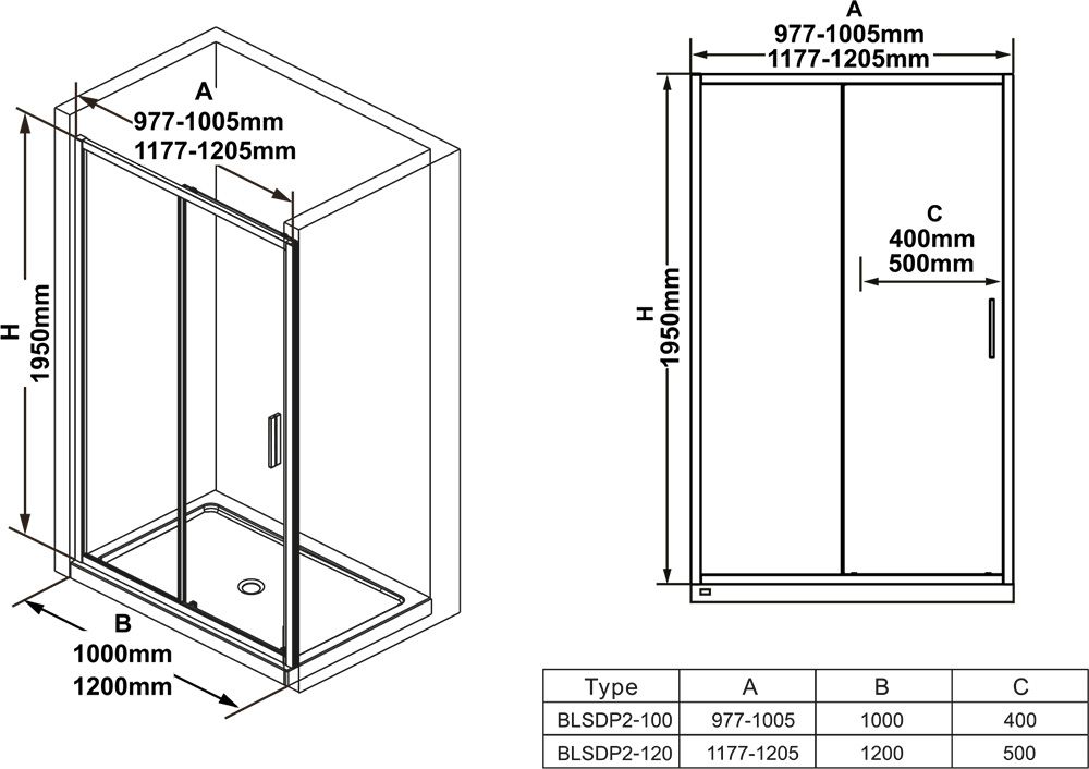 Ravak Blix Slim sprchové dvere 120 cm, ALU lesk/transparentné X0PMG0C00Z1 BLSDP2-120 - galéria #1