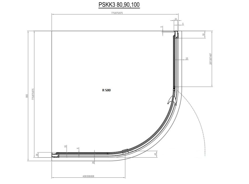 Ravak Pivotový sprchový kút Transparentná čierna PSKK3-100 376AA300Z1 - galéria #1