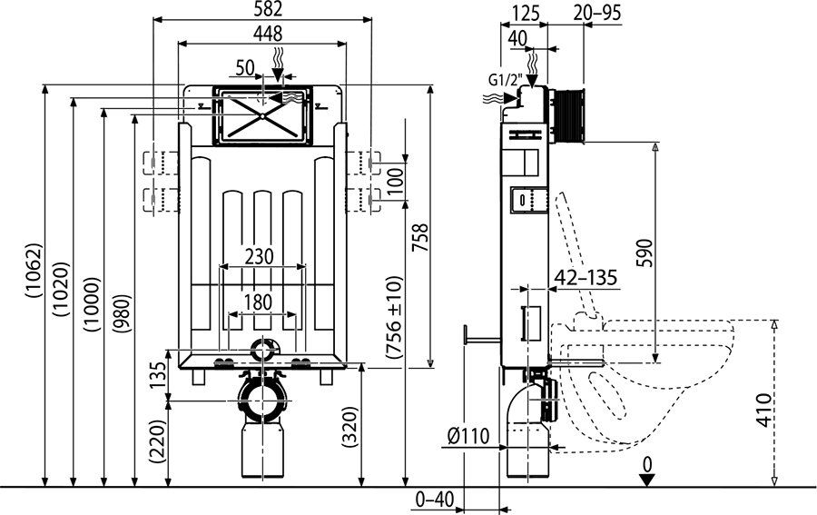 Ravak WC modul W II/1000 pre pozorovanie X01702 - galéria #2