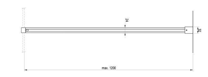 Ravak W SET-Uni Free/Wall kovová vzpera 120 cm, chróm GWD01000A098 - galéria #1