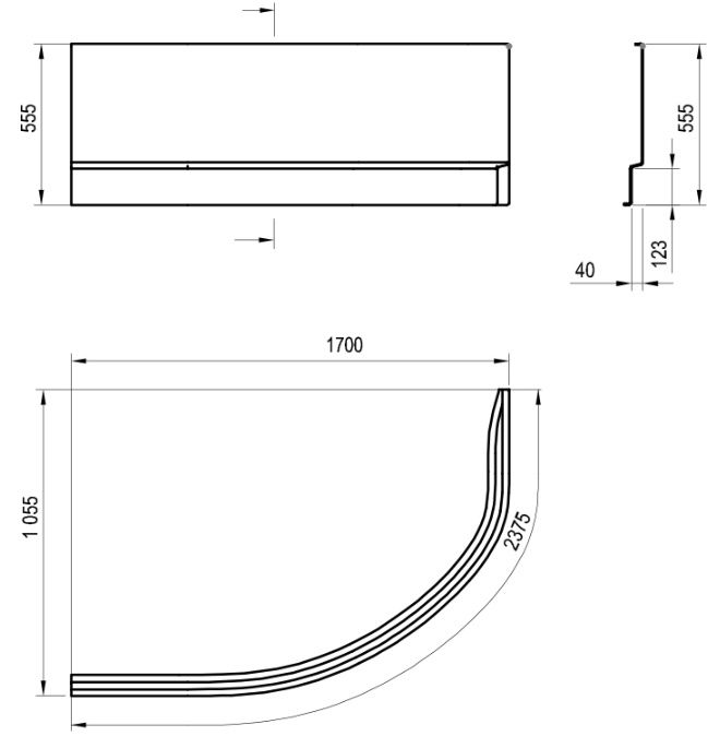 Ravak Rosa II Panel A 170 cm, P, bílá CZ41200AN0 - galéria #1