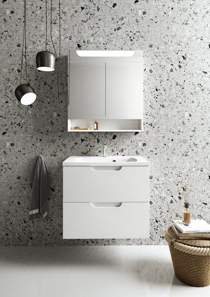 Ravak Skrinka pod umývadlo Classic II 80 cm, biela/biela X000001480 - galéria #1