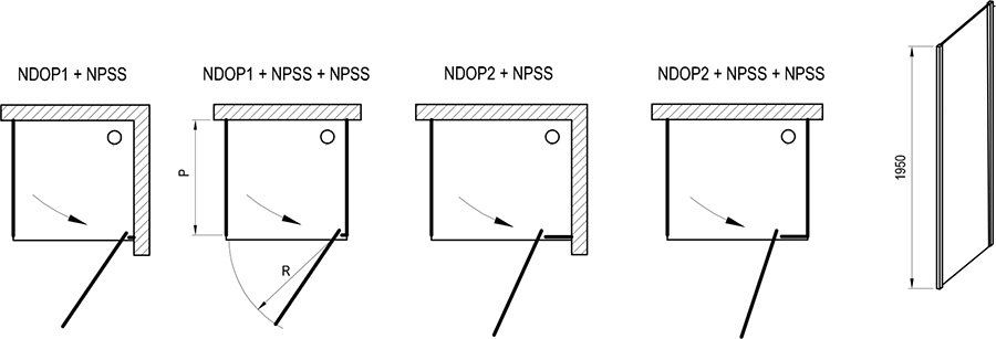 Ravak Nexty Pevná bočná stena 100 cm, ALU lesk+transparent NPSS-100 90OA0C00Z1 - galéria #1