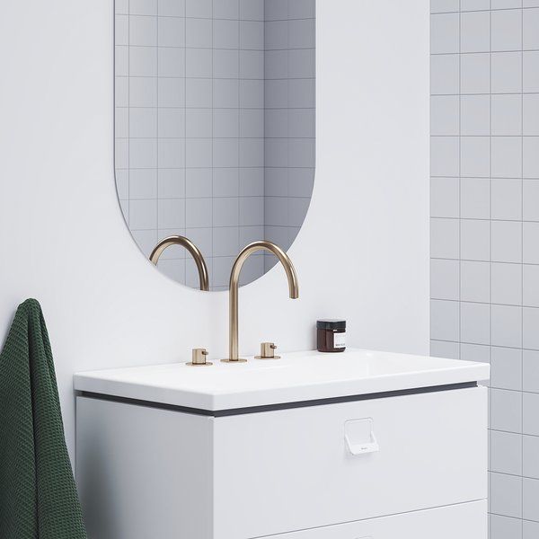 Ravak Espirit Umývadlová batéria na okraj umývadla, 3-otvorová, Rose Gold Brushed ES018.60RGB X070349 - galéria #1