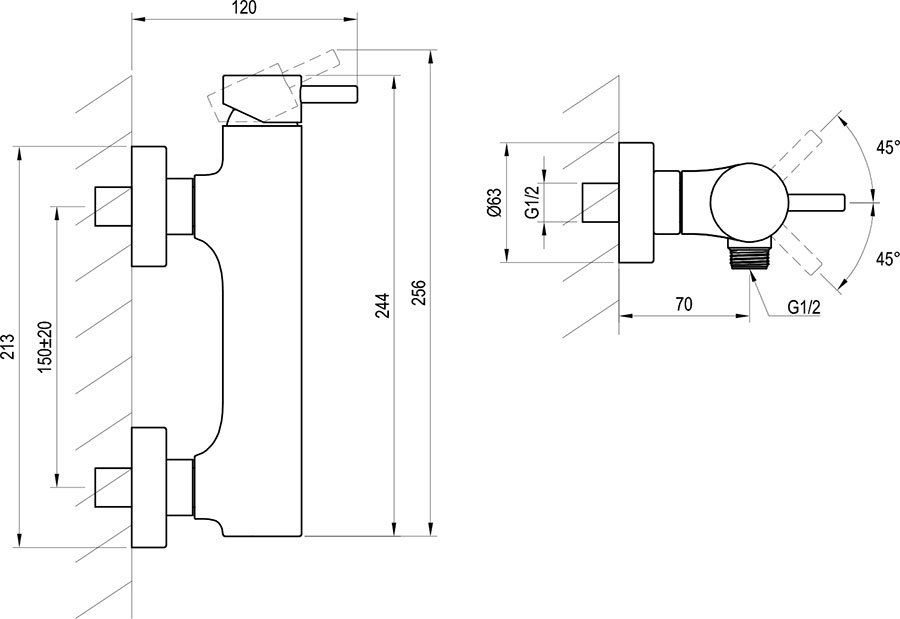 Ravak Espirit Nástenná sprchová batéria, Graphite Brushed ES032.20GB X070317 - galéria #2