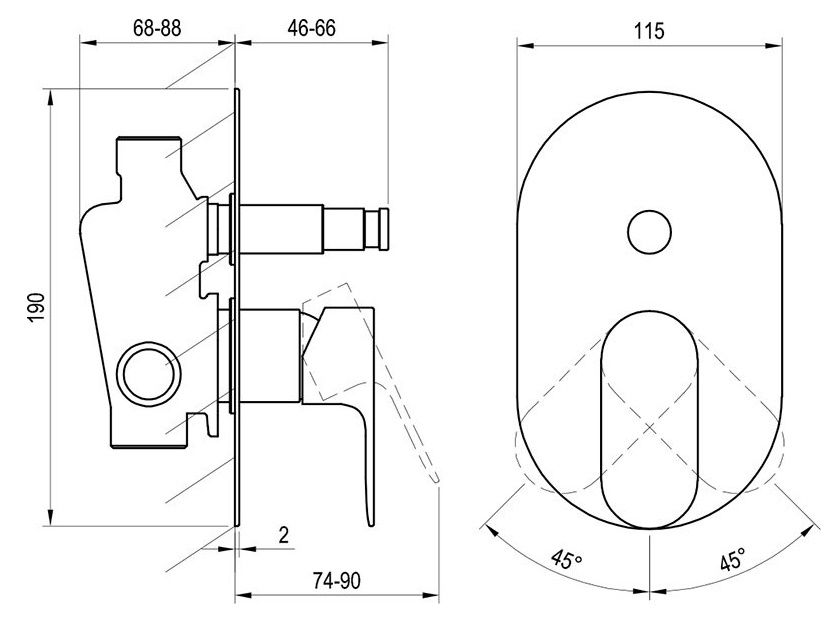 Ravak Eleganta Vaňová/sprchová batéria s 2 vývodmi, Graphite Brushed EL061.20GB.O2 X070335 - galéria #1