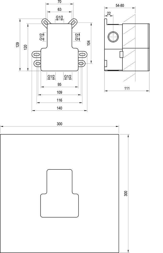 Ravak R-box Vertical O2 pre 2-cestné podomietkové batérie, RB07E.50 X070234 - galéria #3