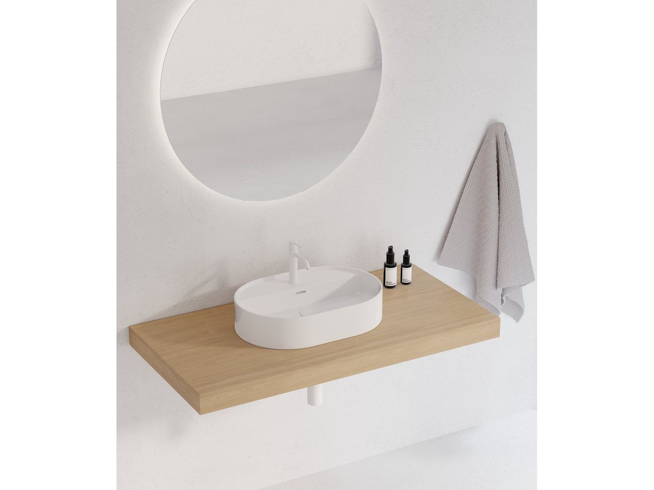 Ravak Keramické umývadlo Slim Shelf O 55 cm, biele XJX01155003 - galéria #4