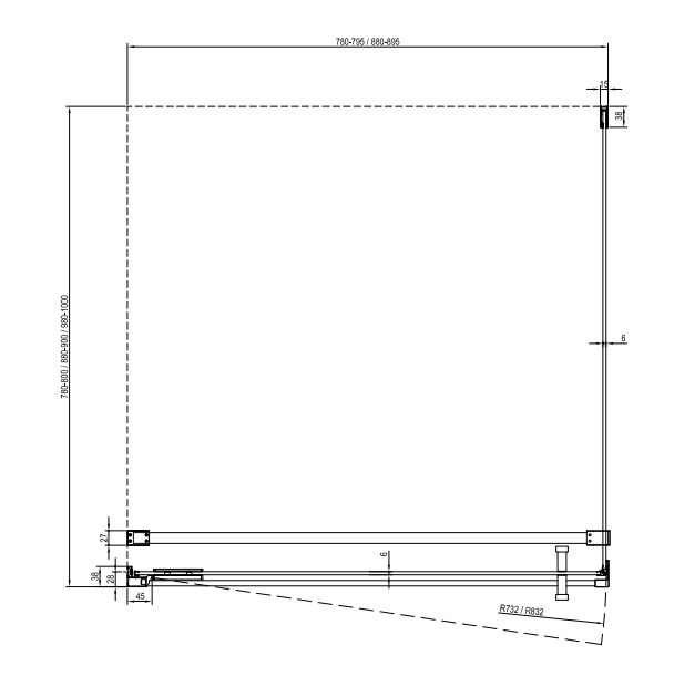 Ravak Chladná bočná stena, 80 cm, čierna+transparentná COPS-80 X9VV40300Z1 - galéria #1