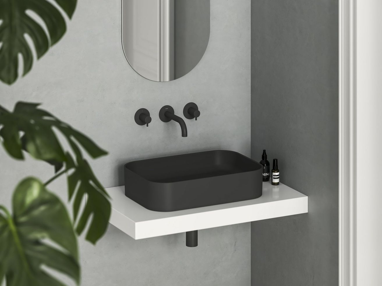 Ravak Ceramic Slim R Umývadlo 55 cm, čierna matná XJX0D155001 - galéria #3