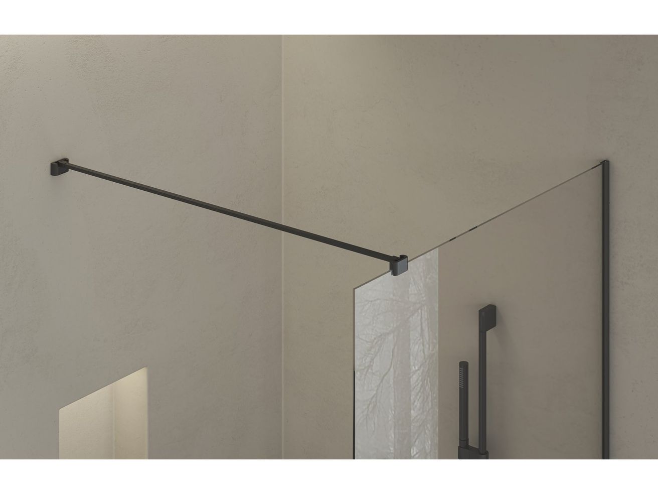 Ravak Vzduchová clona Walk-In 100x200 cm, čierna/priehľadná Wall-100 GW9WA0300Z1C - galéria #1