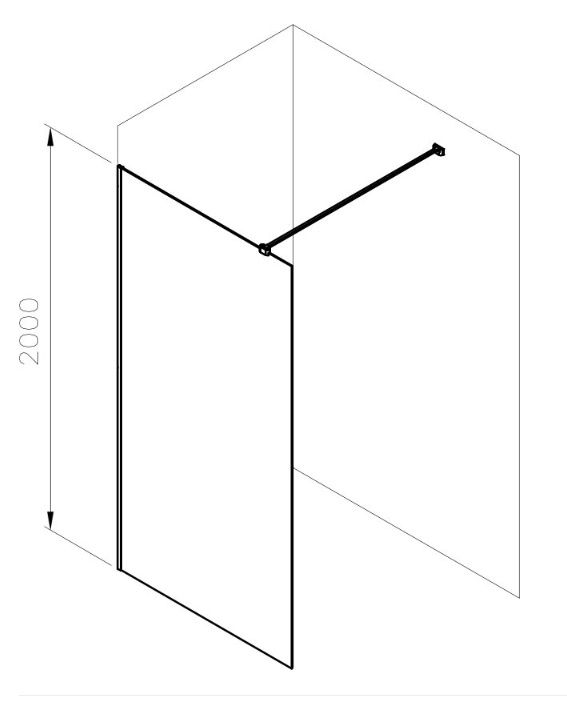 Ravak Vzduchová clona Walk-In 100x200 cm, čierna/priehľadná Wall-100 GW9WA0300Z1C - galéria #3