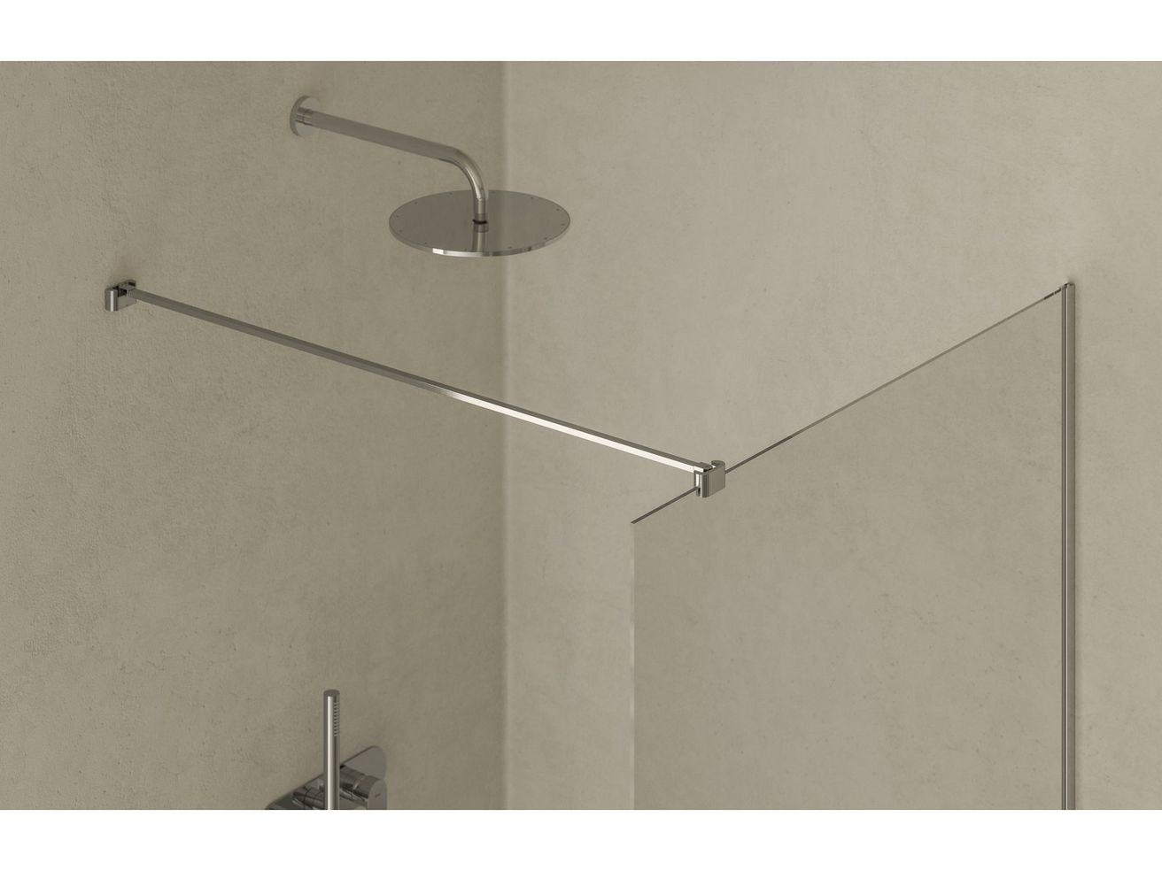 Ravak Vzduchová clona Walk-In 90x200 cm, chróm/priehľadná Wall-90 GW9W70C00Z1C - galéria #1