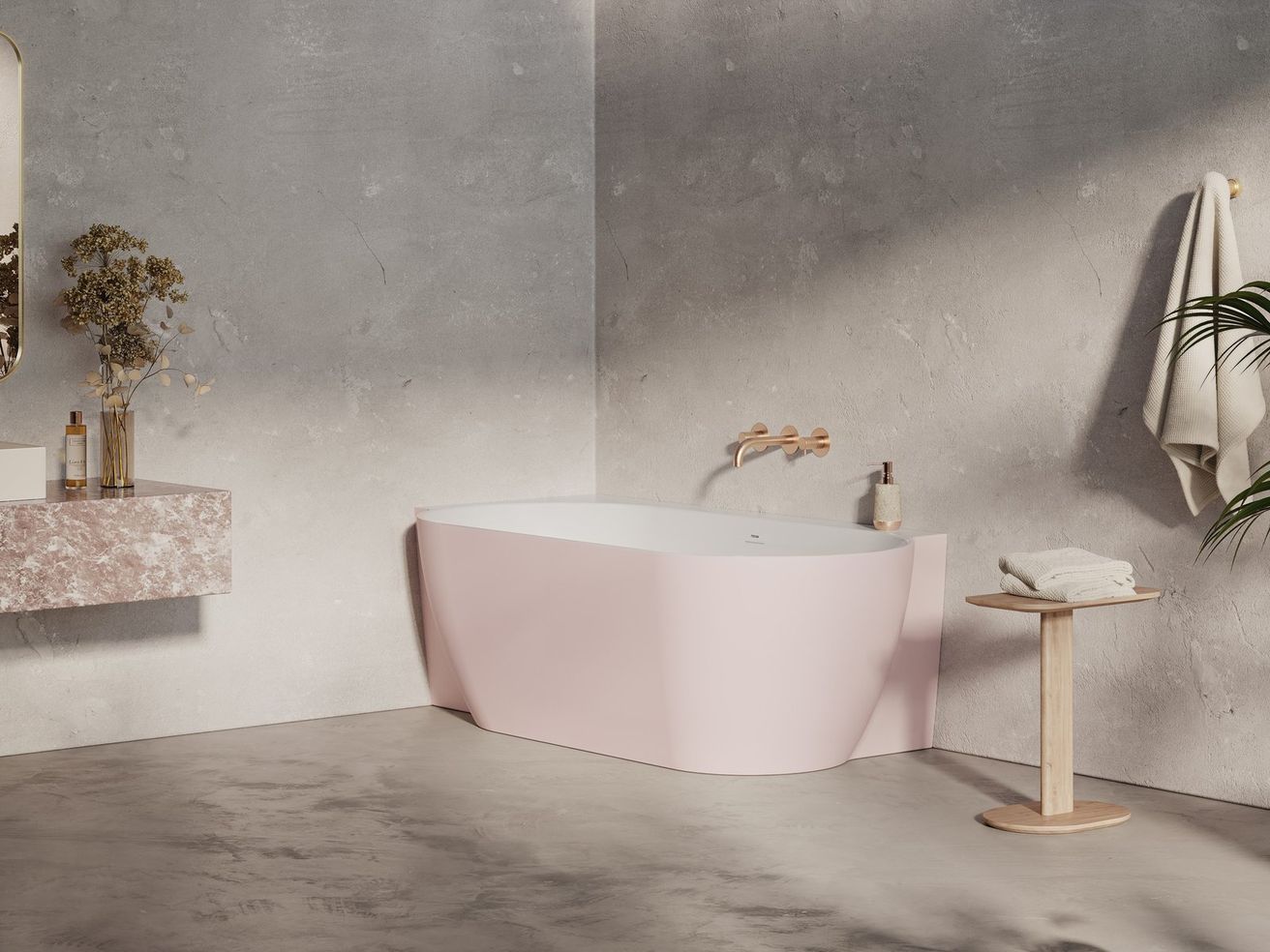 Ravak Freedom Corner II Tec Vaňa 175 × 86 cm, ľavá, Alabaster Pink/biela CC91600000 - galéria #5
