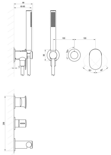 Ravak Spring Sprchový set s podomietkovou dvojpákovou batériou s telesom, chrom SG065.00 X070534 - galéria #3