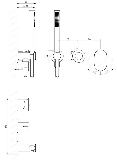 Ravak Spring Sprchový set s podomietkovou dvojpákovou batériou s telesom, biela matná SG065.10 X070575 - galéria #3