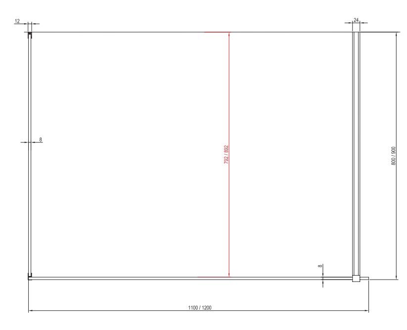 Ravak Walk-In Corner Sprchová stena 120 x 90 cm, transparent /chróm Corner-Set-120x90 GW1CG7C0SZ1 - galéria #7