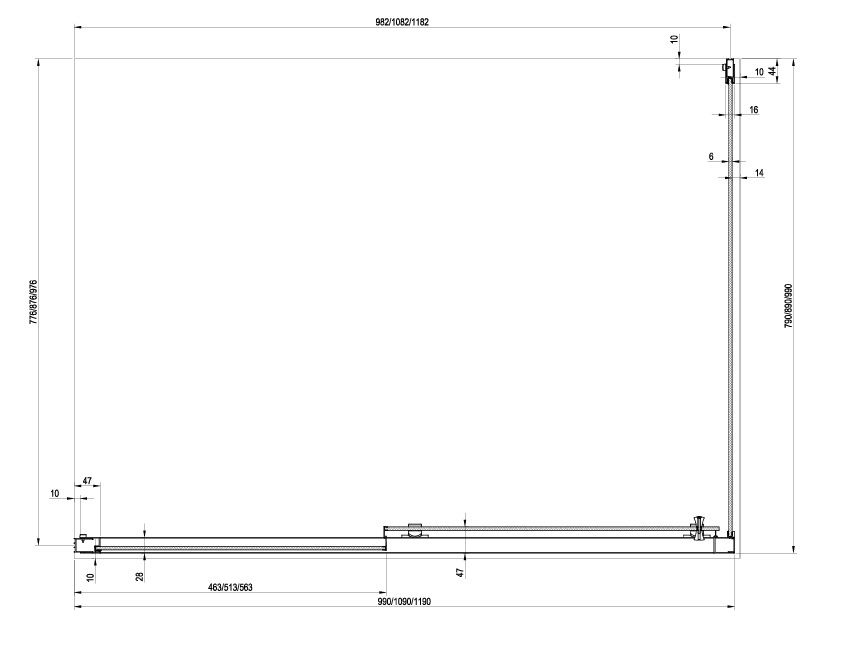 Ravak Blix II Bočná stena 100 cm, Transparent, čierna 9BMA0300Z1 NBLPS-100 - galéria #2