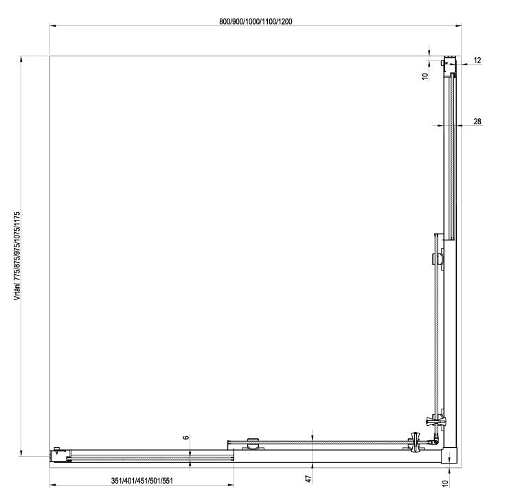 Ravak Blix II Sprchový kút 1/2 90 cm, Transparent, chróm 1XM70C00Z1 NBLRV2K-90 - galéria #2