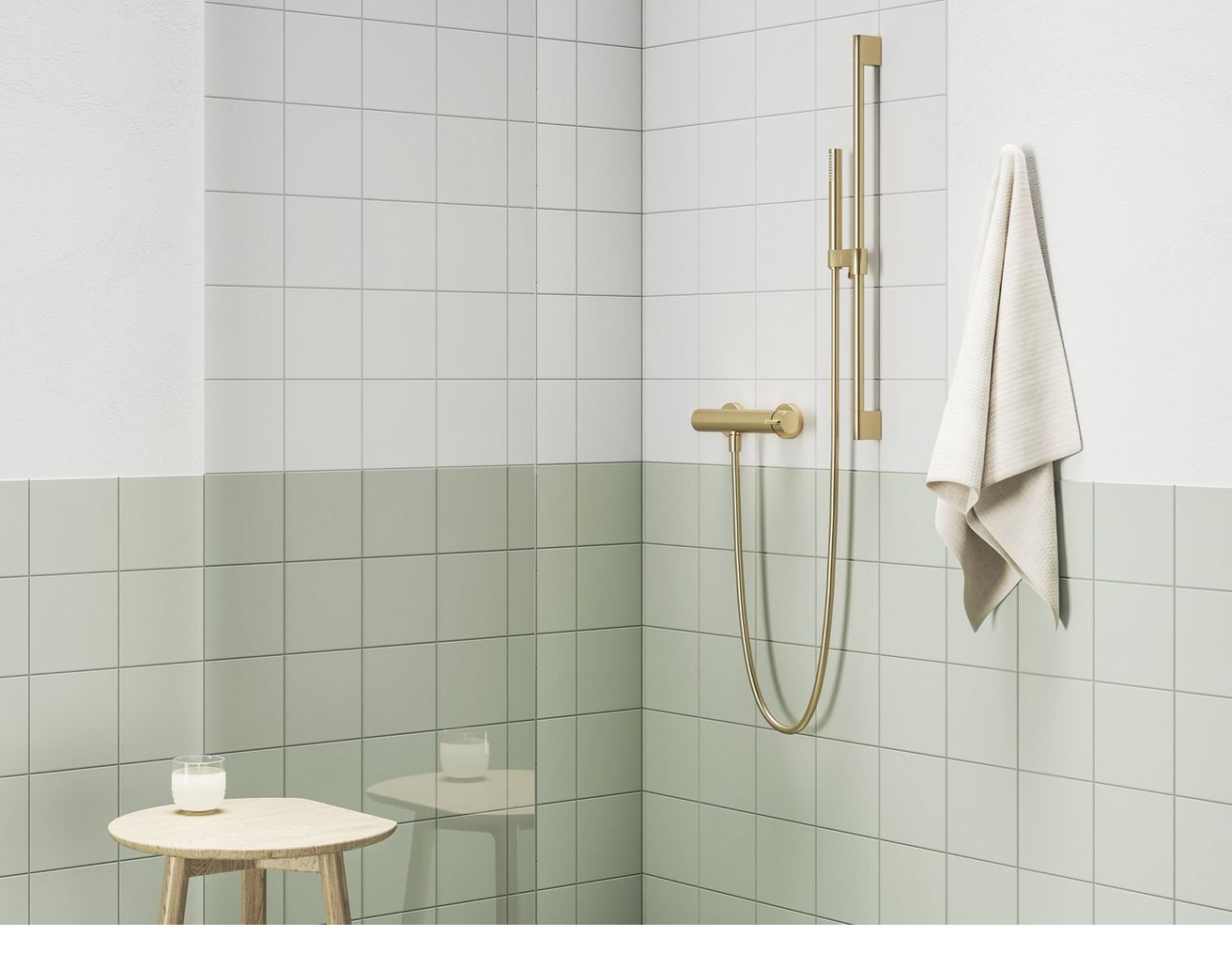 Ravak Sprchová tyč 70 cm s držiakom, kartáčovaná zlatá, X07P1246 974.60GLB - galéria #2