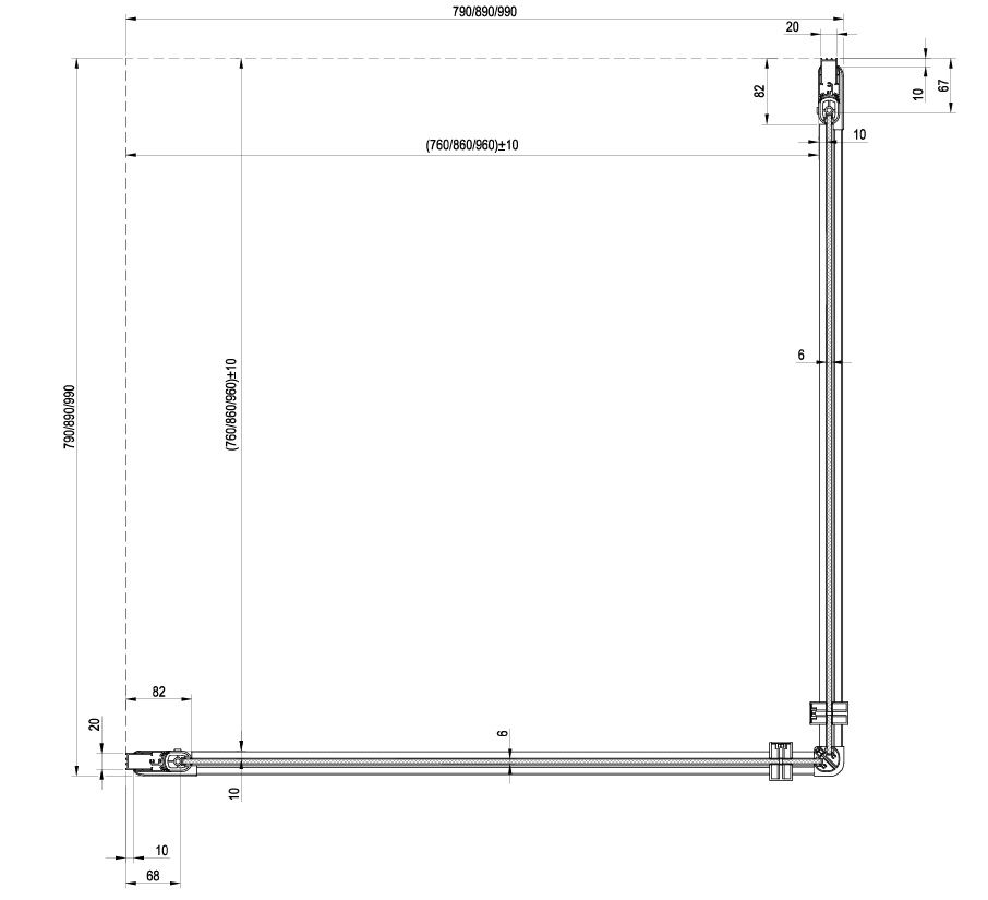 Ravak Chrome Sprchové dvere 90 Transparent, biela matná 1QV70E01Z1 CRV1-90 - galéria #2