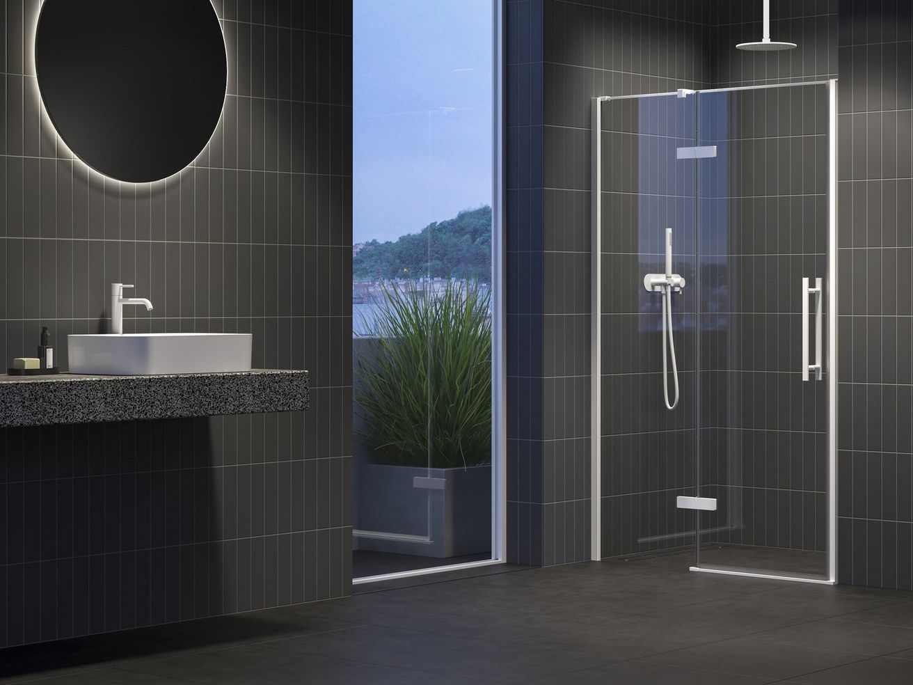 Ravak Cool Sprchové dvere, 110 cm, transparentné/biele matné COSD2-110 X0VVDCE00Z1 - galéria #1