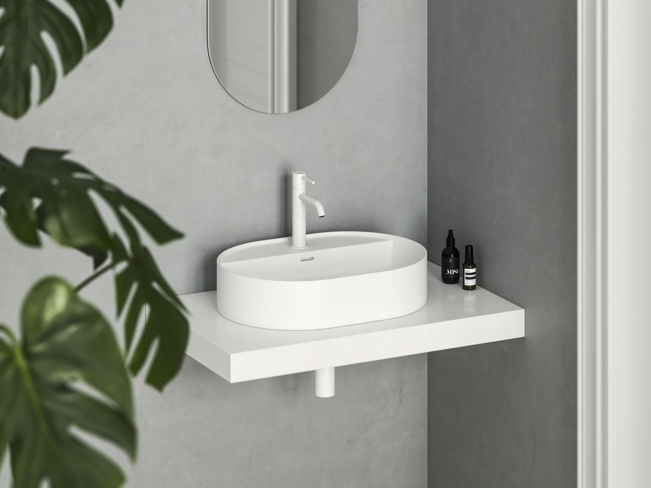 Ravak Ceramic Slim Shelf O Umývadlo 55x40 cm, biela matná XJX0E155001 - galéria #1