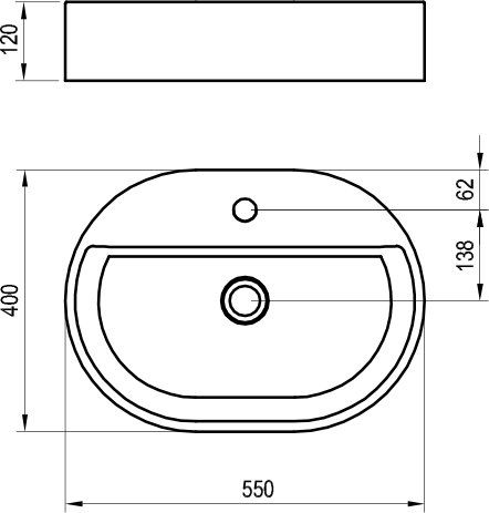Ravak Ceramic Slim Shelf O Umývadlo 55x40 cm, biela matná XJX0E155001 - galéria #2