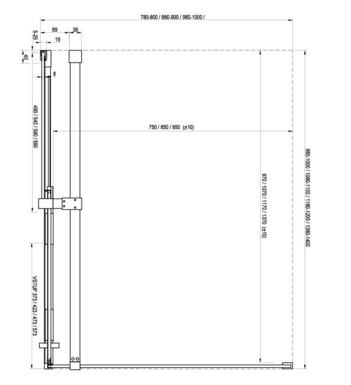 Ravak Roll Bočná stena 90 cm, transparentná/čierna ROPS-90 - galéria #4