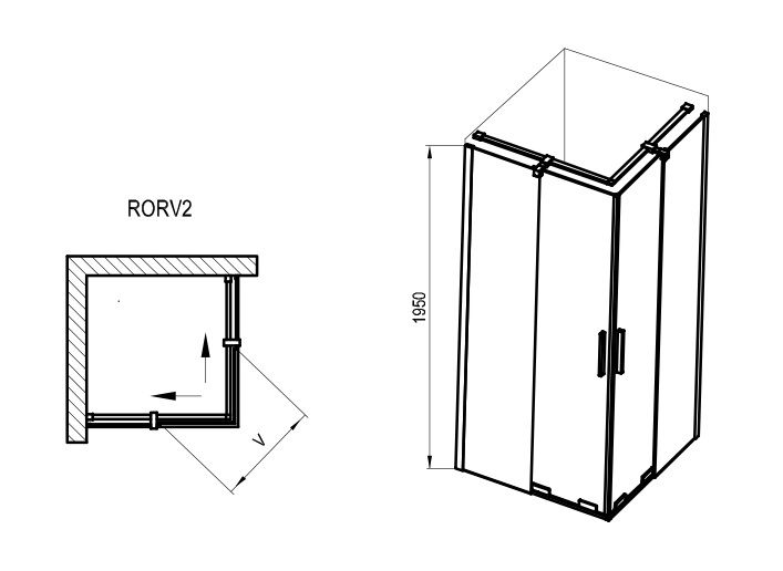 Ravak Roll Sprchový kút 90 x 90 cm, trasparent/ALU X14V70C00Z1 - galéria #3