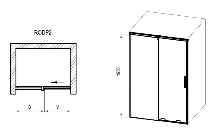 Ravak Roll Sprchové dvere posuvné 110 cm, transparentné/čierne X08VD0300Z1 - galéria #3