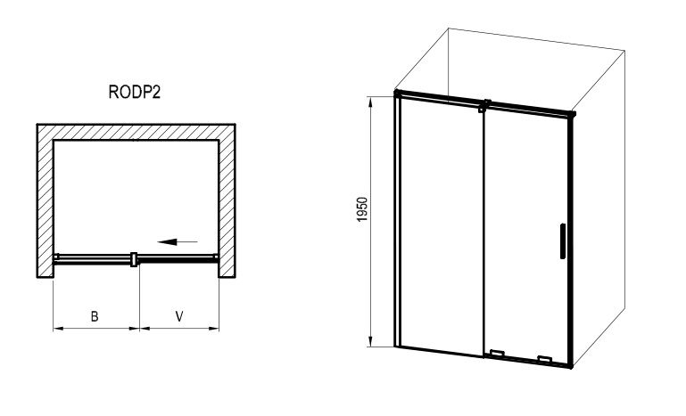 Ravak Roll Sprchové dvere posuvné 140 cm, transparentné/čierne X08VM0300Z1 - galéria #3